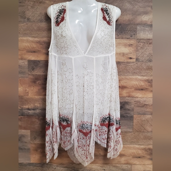 free people beaded slip dress White Strapless Short Wedding Party Dress with Beaded Bodice – Short a –  WonderlandByLilian main image 1